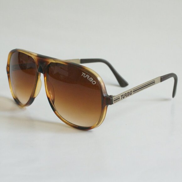 NWOT TruVintage Combo Tortoise frame temples "Turbo" logo Navigator Sunglasses - Picture 2 of 5